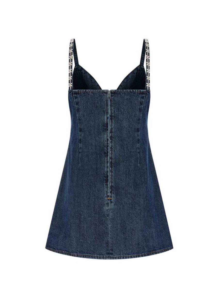 Self Portrait Women 'Denim Strappy Mini' Dress Us 8 — image 3 of 8